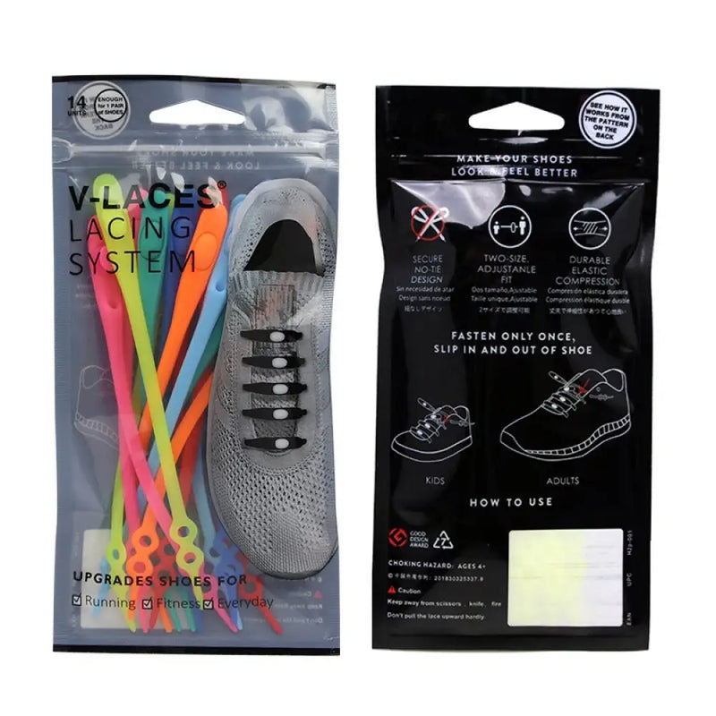 No-Tie Shoelace (For ALL Ages) Women-001 Nevereallyover MIX COLORS 1 Set (14 Straps) 